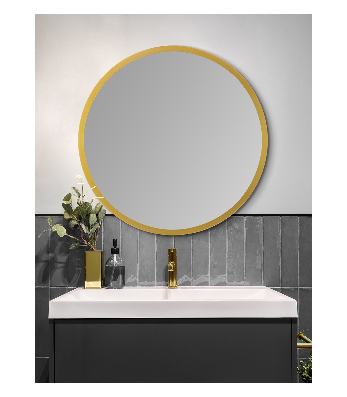 Espejo baño Redondo 80cm con luz led y sistema extensible Manillons Torrent